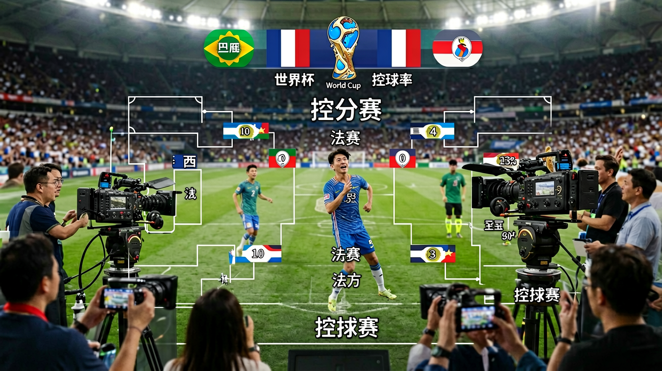 2026世界杯直播画面、比分弹窗、控球率图表等场景